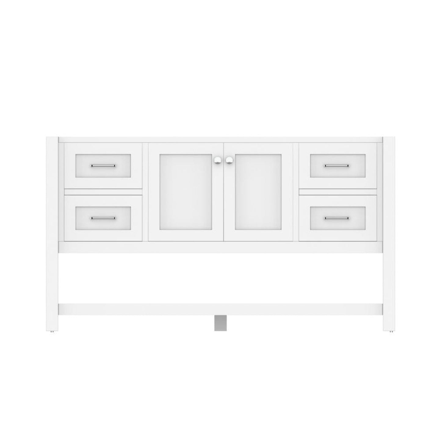 Alya Bath Wilmington 60" Single White Freestanding  Bathroom Vanity  With Brushed Nickel Edge Handles - HE-102-60S-W