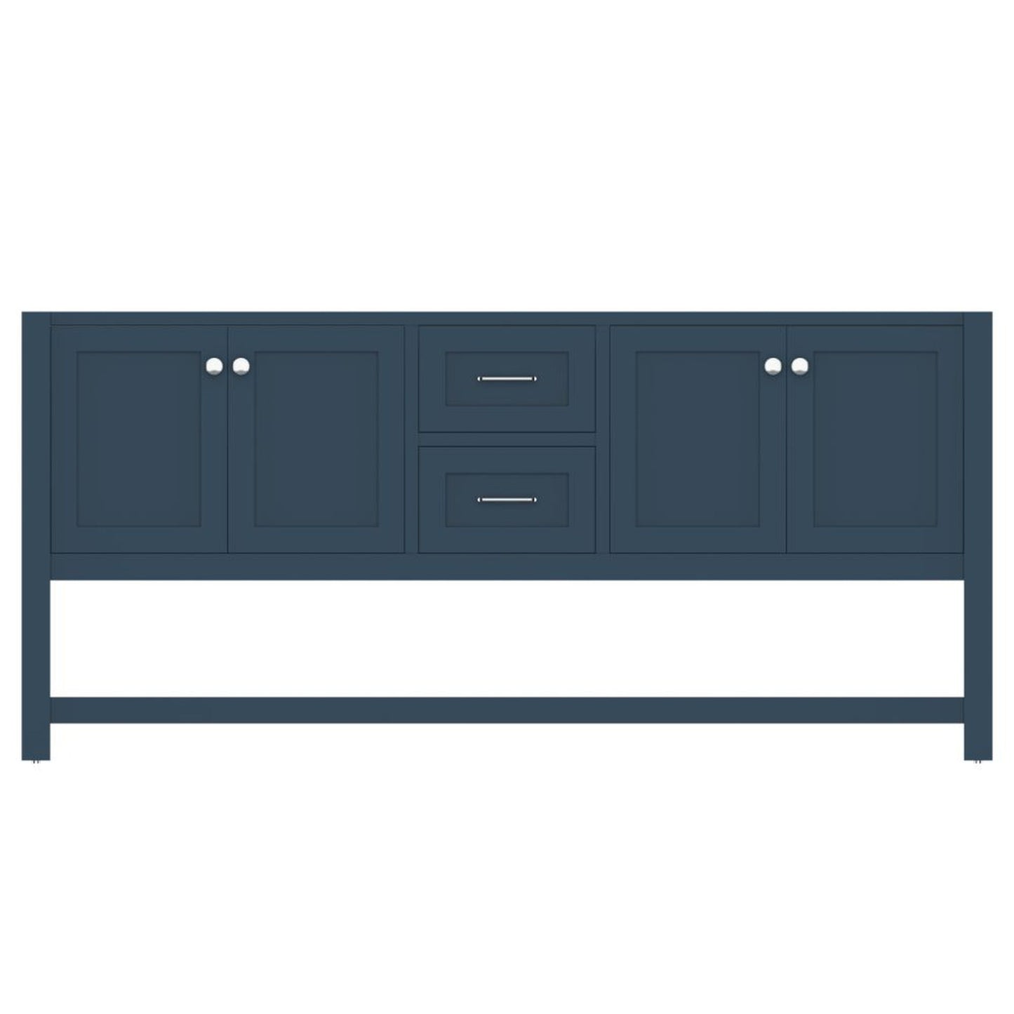 Alya Bath Wilmington 72" Double Blue Freestanding  Bathroom Vanity  With Brushed Nickel Edge Handles - HE-102-72D-B