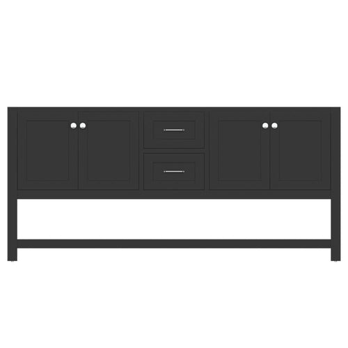 Alya Bath Wilmington 72" Double Espresso Freestanding  Bathroom Vanity  With Brushed Nickel Edge Handles - HE-102-72D-E