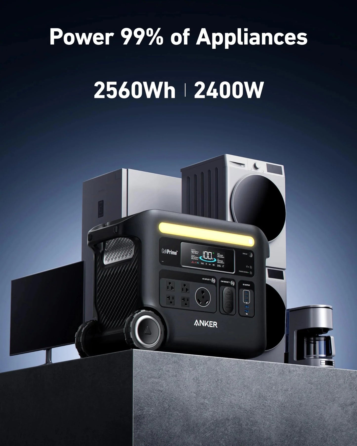 Aurora Generators Anker SOLIX F2600 Solar Generator - 2560Wh | 2400W |  With Anker Solix PS 400W Solar Panel - PowerGen USA - B1781112