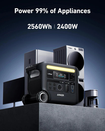 Aurora Generators Anker SOLIX F2600 Solar Generator - 2560Wh | 2400W |  With Anker Solix PS 400W Solar Panel - PowerGen USA - B1781112