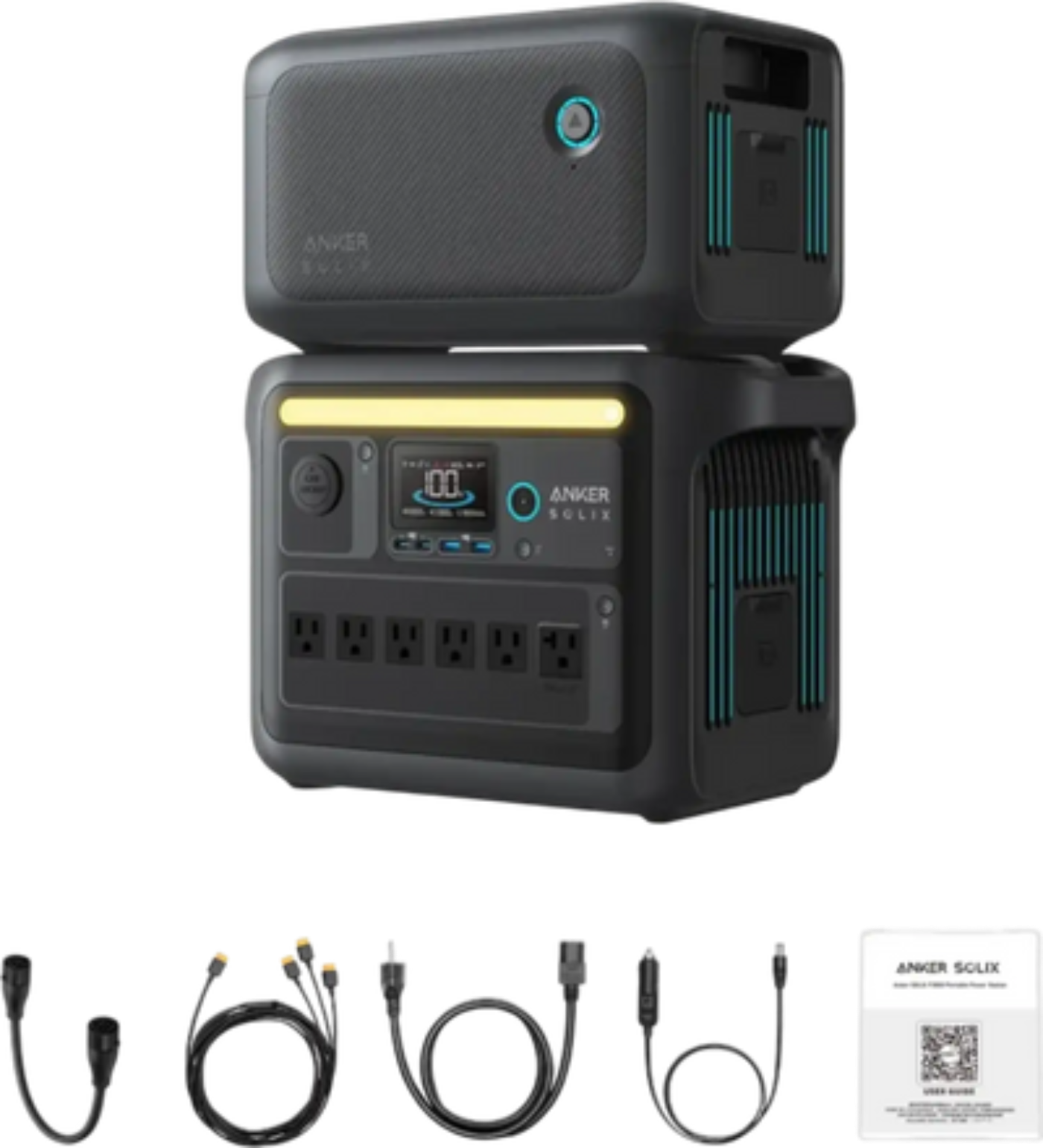 Anker SOLIX C1000X Portable Power Station 1056Wh 2400W with Expansion Battery Manufacturer Refurbished - B1761111-F1