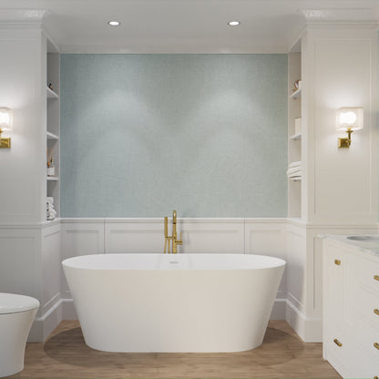 Anzzi Rossetto 5.6 ft. Solid Surface Center Drain Freestanding Bathtub in Matte White FT-AZ503 - FT-AZ503
