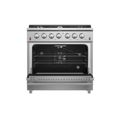 Forno Galiano 36-Inch  Gas Range with 6 Burners and Gas Convection Oven  - FFSGS6244-36