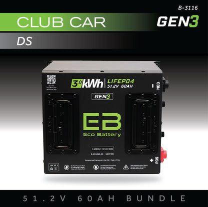Eco Battery 51V 60AH Battery Bundle / Club Car DS - B-3116