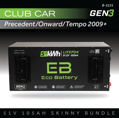 Eco Battery 51V 105AH Skinny Battery Bundle / EZGO TXT - B-3281
