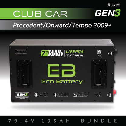 Eco Battery 70V 105AH Battery Bundle / Club Car Precedent/Onward/Tempo / 2009+ - B-3144
