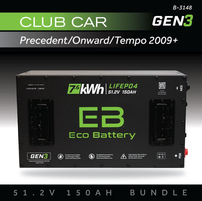 Eco Battery 51V 150AH Battery Bundle / Club Car Precedent/Onward/Tempo / 2009+ - B-3148