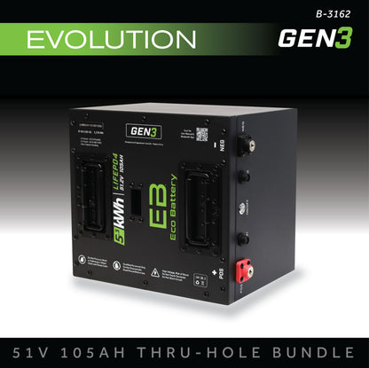 Eco Battery 51V 105AH Thru-Hole Battery Bundle / Evolution (9-Pin Only) - B-3162