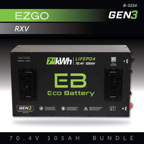 Eco Battery 70V 105AH Battery Bundle / EZGO RXV - B-3224