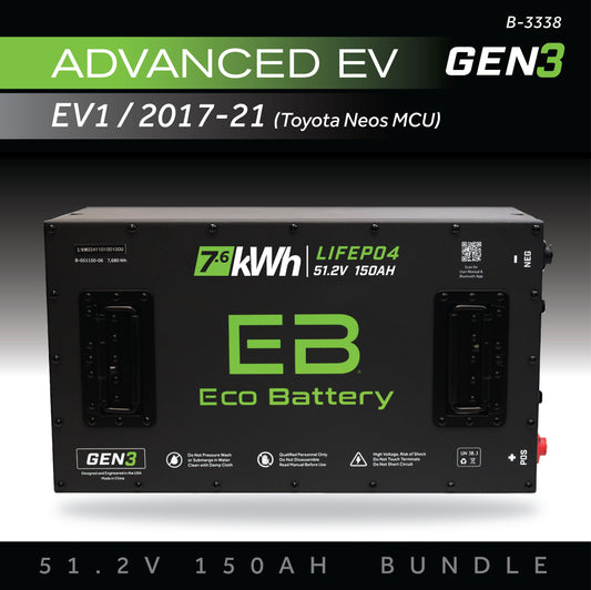 Eco Battery 51V 150AH Battery Bundle / Advanced EV EV1 / 2017-21 (Toyota Neos MCU) - B-3338