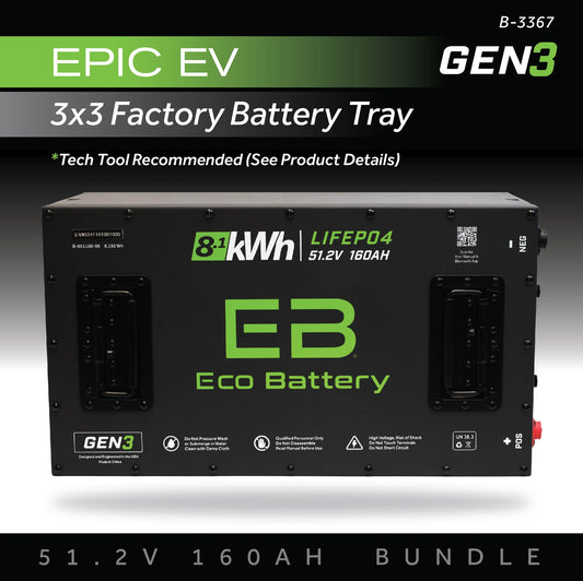Eco Battery 51V 160AH Battery Bundle / Epic EV (3 x 3 Factory Battery Tray - B-3367
