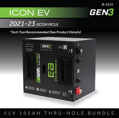 Eco Battery 51V 105AH Thru-Hole Battery Bundle / ICON EV / 2021-23 (ICON MCU) - B-3372