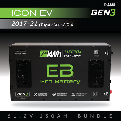 Eco Battery 51V 150AH Battery Bundle / ICON EV / 2017-21 (Toyota Neos MCU) - B-3388