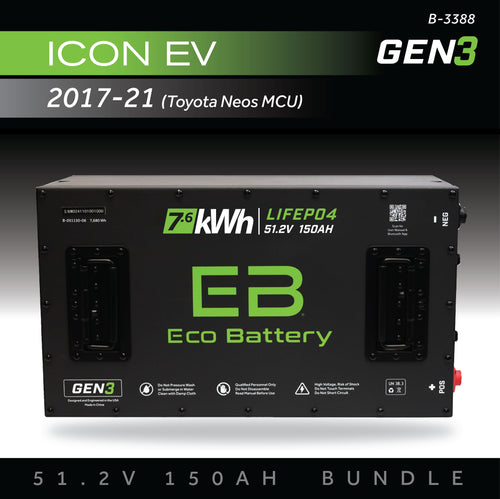 Eco Battery 51V 150AH Battery Bundle / ICON EV / 2017-21 (Toyota Neos MCU) - B-3388