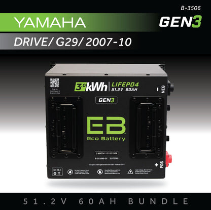 Eco Battery 51V 60AH Battery Bundle / Yamaha Drive / G29 / 2007-10 - B-3506