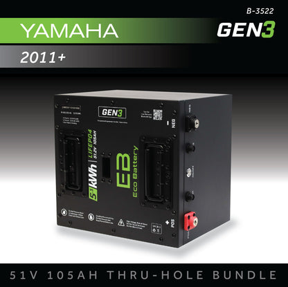 Eco Battery 51V 105AH Thru-Hole Battery Bundle / Yamaha Drive 1 & 2 / 2011+ - B-3522
