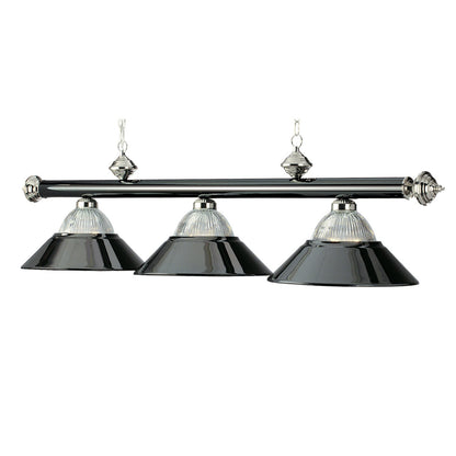 RAM Game Room 3Lt-54“ Billiard Light-Black Chrome & Chrome B48-RIB BKCH/CH
