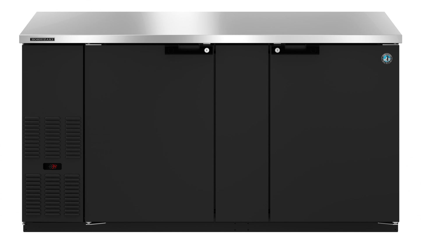 Hoshizaki 70" Wide 2 Door Black Vinyl Back Bar - BB69