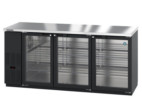 Hoshizaki  | 80" Wide 3 Glass Door Black Vinyl Back Bar - BB80-G