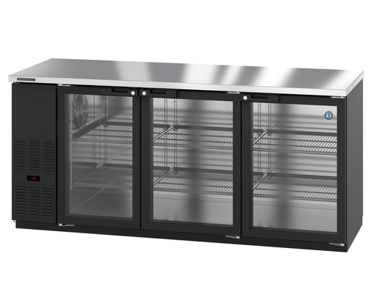 Hoshizaki  | 80" Wide 3 Glass Door Black Vinyl Back Bar - BB80-G