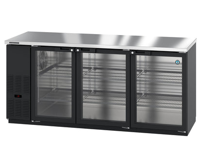 Hoshizaki  | 80" Wide 3 Glass Door Black Vinyl Back Bar - BB80-G