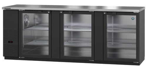 Hoshizaki BB95-G | 96" Wide 3 Glass Door Black Vinyl Back Bar - BB95-G