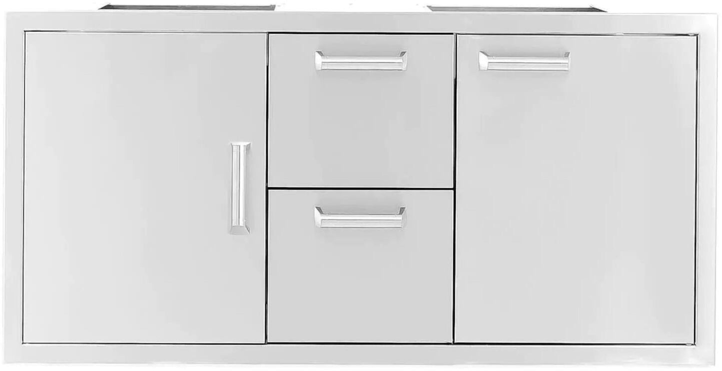 Pacific Coast Manufacturing 350H Series 42" Door/Double Drawer w/ Trash Roll-Out Combo - 350H-DDC-42TR