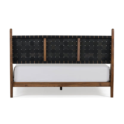 Union Home Cove King Bed - Black Leather - BDM00061