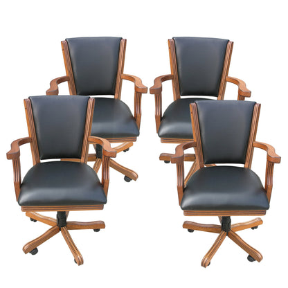Hathaway Kingston Oak Swivel Poker Arm Chairs - Set of 4 - BG2351CH