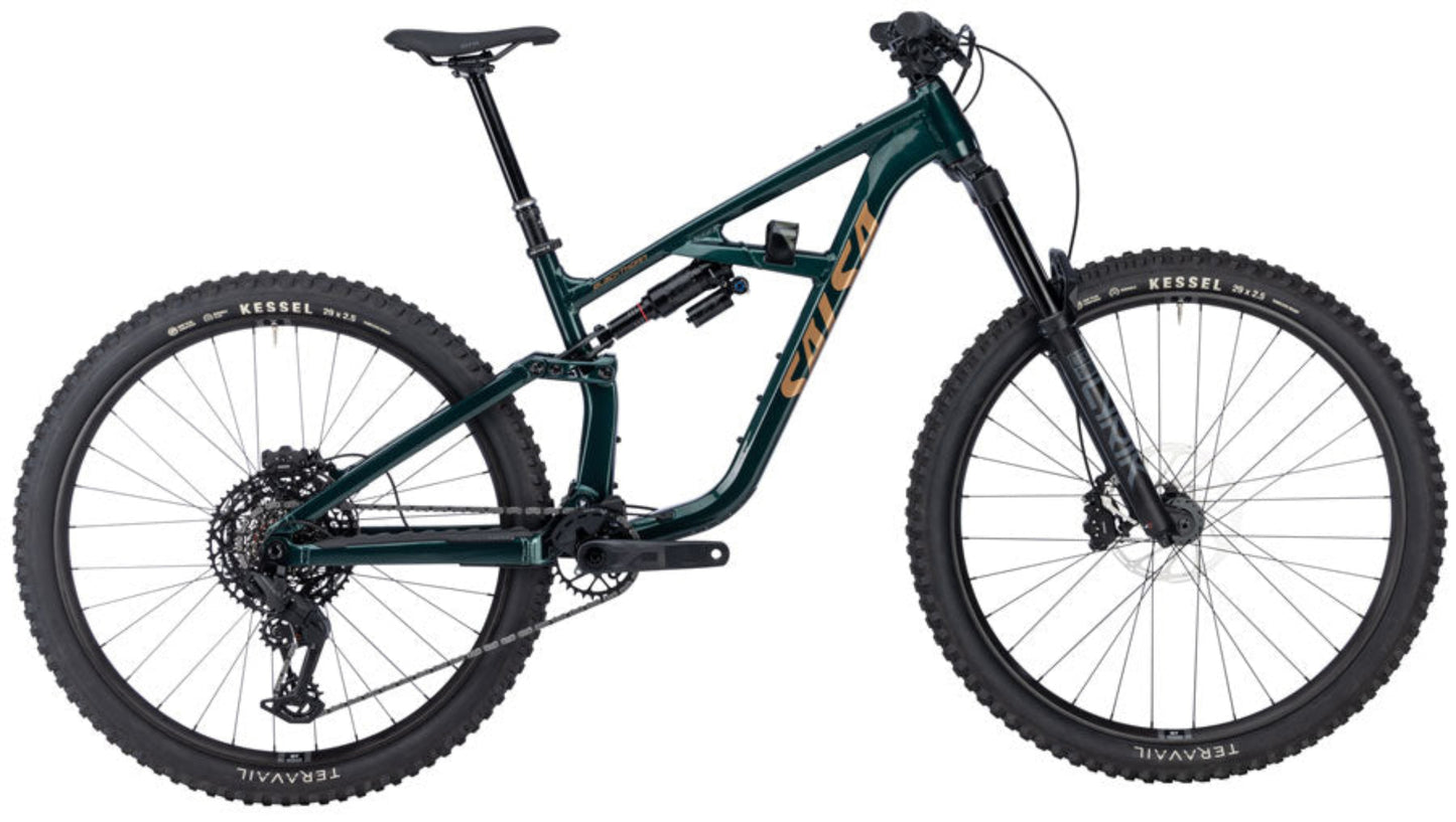NEW Salsa Blackthorn 145 Eagle 70 Transmission Full Suspension All-Mountain Bike - 29", Aluminum, Black Spruce - 210000074739