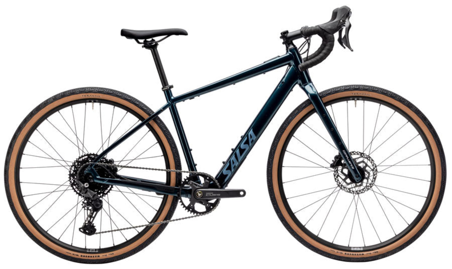 NEW Salsa Confluence Drop Bar Cues 10 Gravel eBike - 700c, Aluminum, Midnight Blue - 210000073946