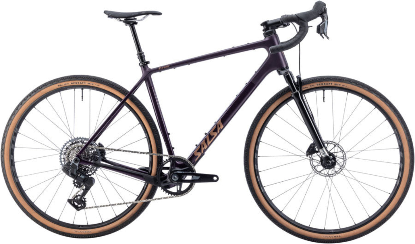 NEW Salsa Flyway C Rival XPLR AXS 13 SUS Gravel / All-Road Bike - 700c, Carbon, Blackberry, Small - 210000073863