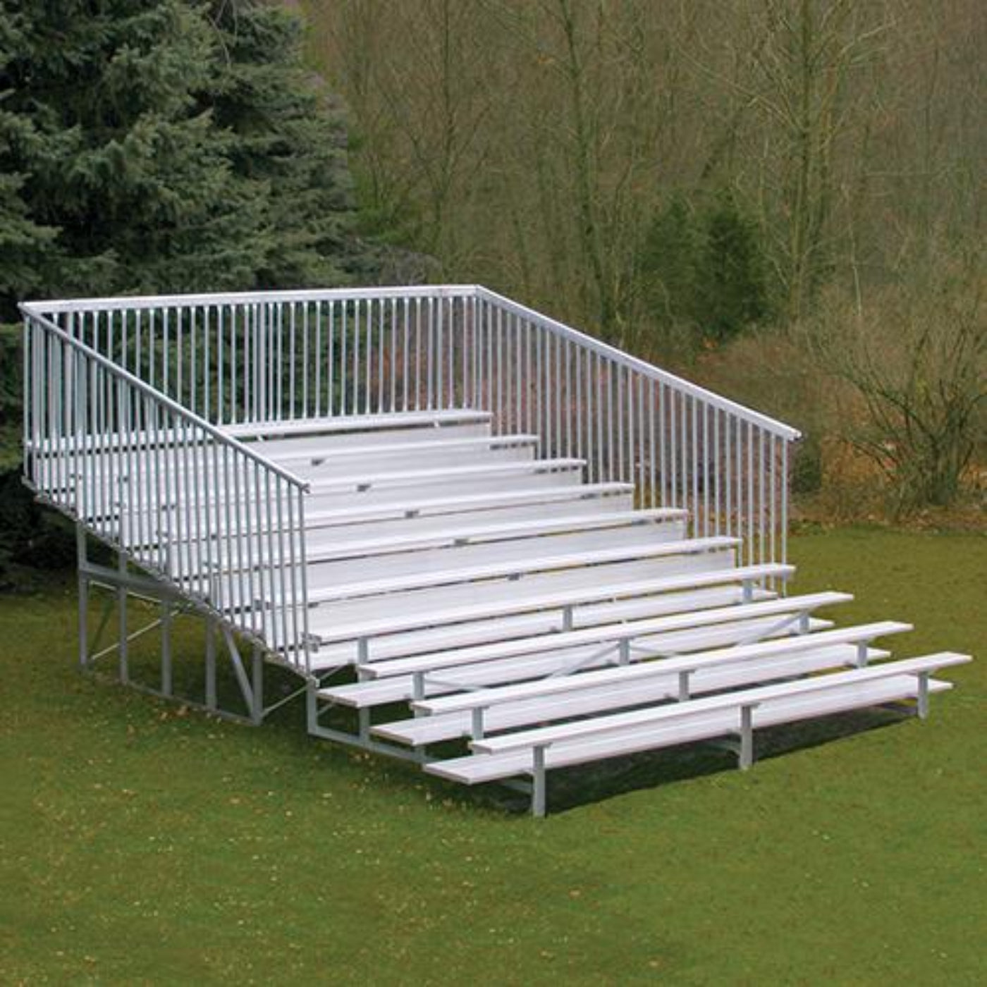 Bleacher 10 Row Enclosed Aluminum Bleacher With Guard Rail - BLCH-10GR