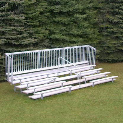 Bleacher 5 Row 21' Enclosed Aluminum Bleacher w/ Guard Rail & Aisle - BLCH-521ASGR