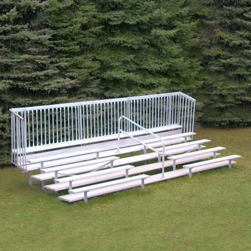 Bleacher 5 Row 21' Enclosed Aluminum Bleacher w/ Guard Rail & Aisle - BLCH-521ASGR