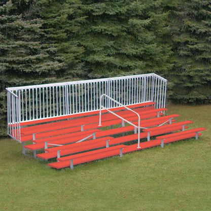 Bleacher 5 Row 21' Enclosed Aluminum Bleacher w/ Guard Rail & Aisle - BLCH-521ASGR