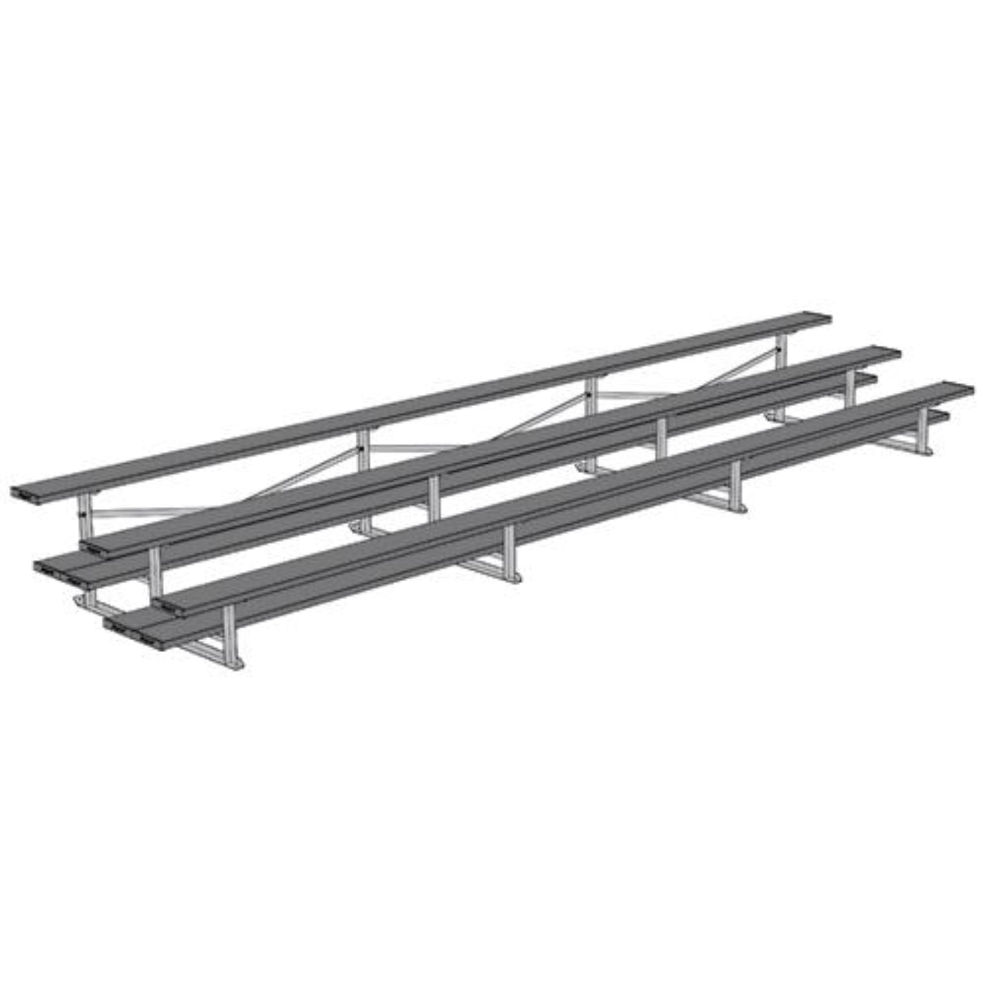 Bleacher 3 Row 21' All Aluminum Preferred - BLDP-321AL