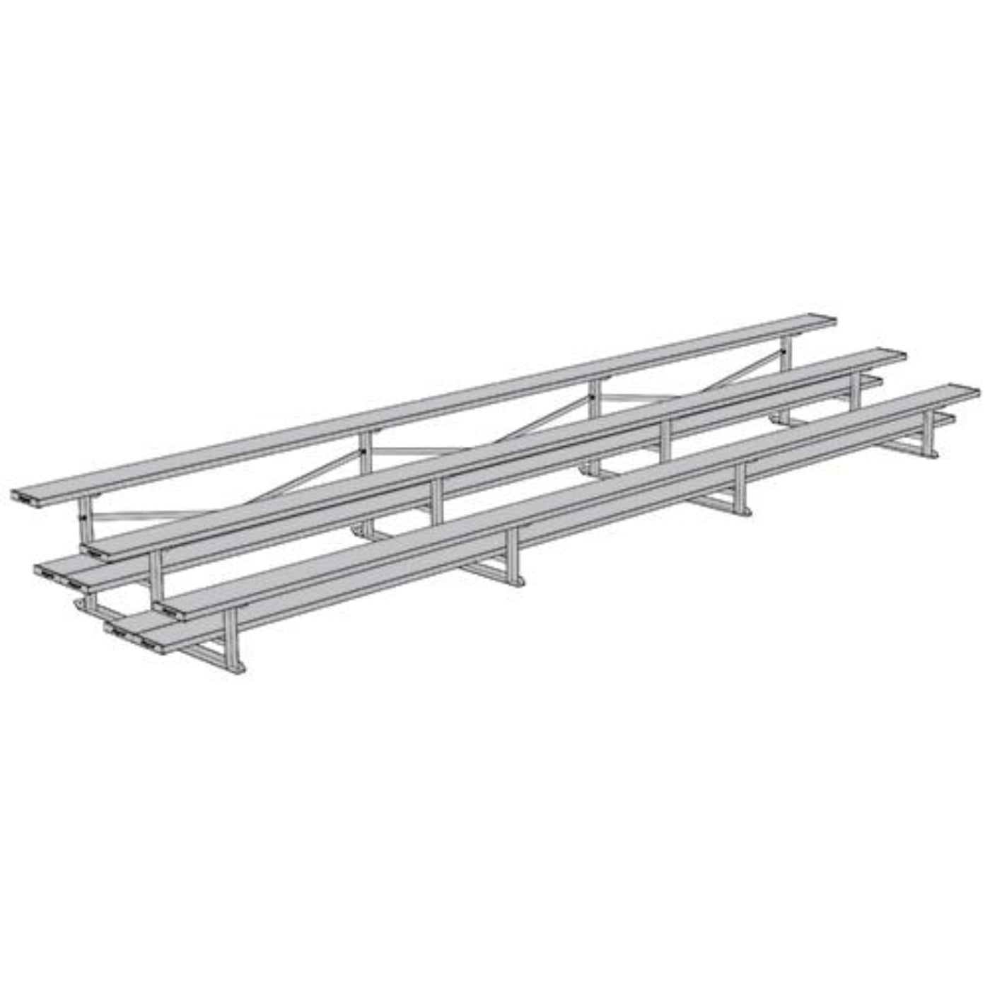 Bleacher 3 Row 21' All Aluminum Preferred - BLDP-321AL