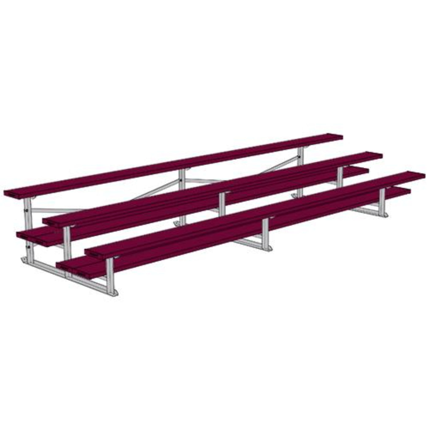 Bleacher 3 Row 15' All Aluminum Preferred - BLDP-3AL