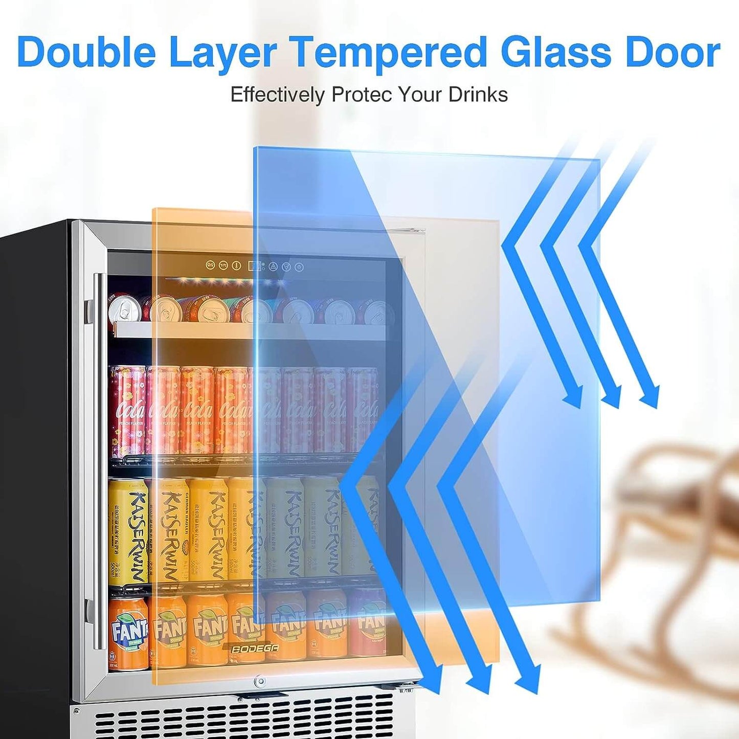 BODEGA Beverage Refrigerator 24 Inch 180 Cans Beer Fridge