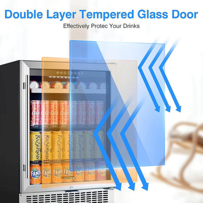 BODEGA Beverage Refrigerator 24 Inch 180 Cans Beer Fridge