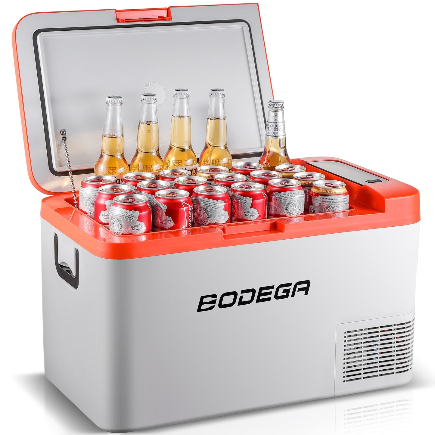 BODEGAcooler 27qt/25L K25 12V Portable Car Fridge Freezer - Orange - K25-OG