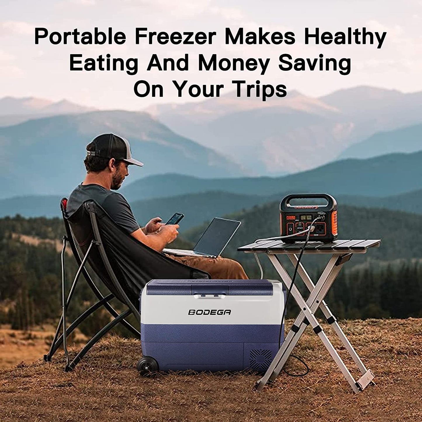 BODEGAcooler Portable Freezer 53qt/50L with Flexible Dual Zone T50