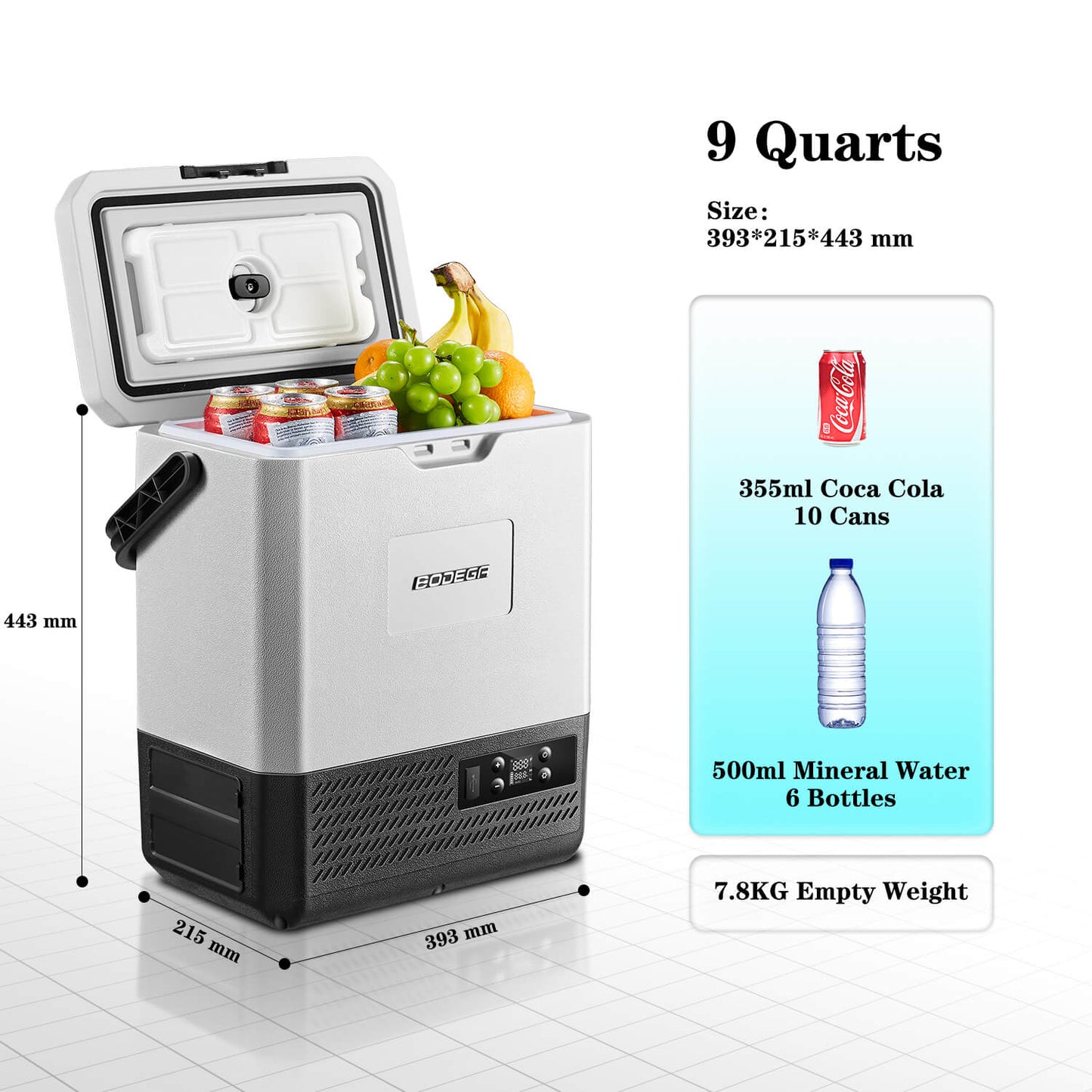 Earth Day Sale-BODEGAcooler Mini 12V Portable Freezer P8 9Qt/8L - P8-1