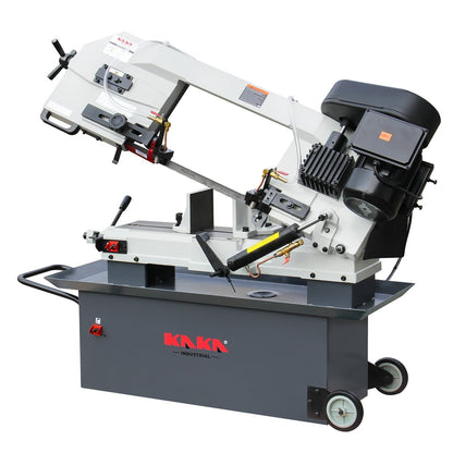 KAKA Industrial BS-912B horizontal bandsaw 9"Horizontal Metal Cutting Band Saw 4 Steps Blade Speed Metal Band Saw, Space Saver Movable Metal Cutting Band Saw 115V&230V Dual Voltage Prewired 1PH