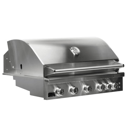 Broilmaster 40-Inch 5-Burner Premium Natural Gas Grill and Grill Cart in Stainless Steel - AP2-BSB405N