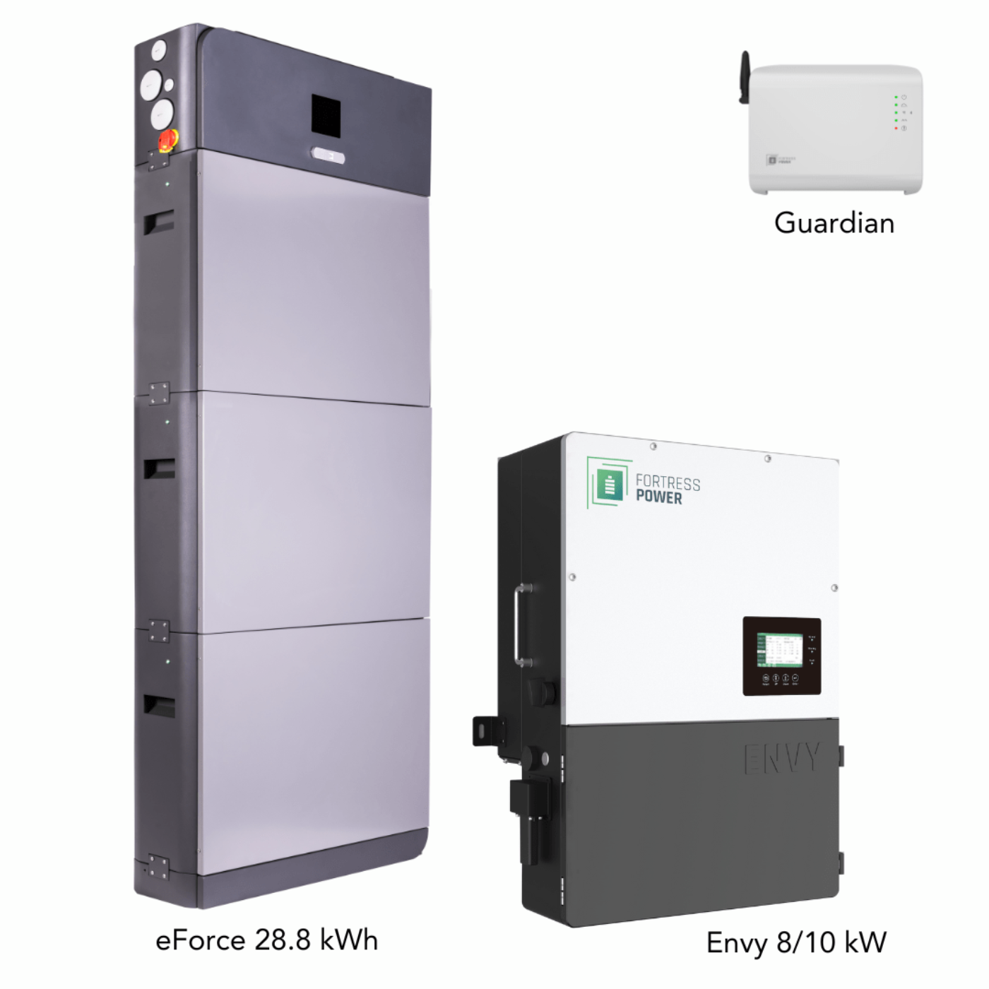 Aims Power Hybrid Power Kit | 8kW 120/240 Output 48VDC - 28.8kWh System Bundle | Envy8 Hybrid Inverter + eForce 28.8 Stackable Lithium Battery | Guardian Battery Monitor - Envy8+eForce28.8+Guardian