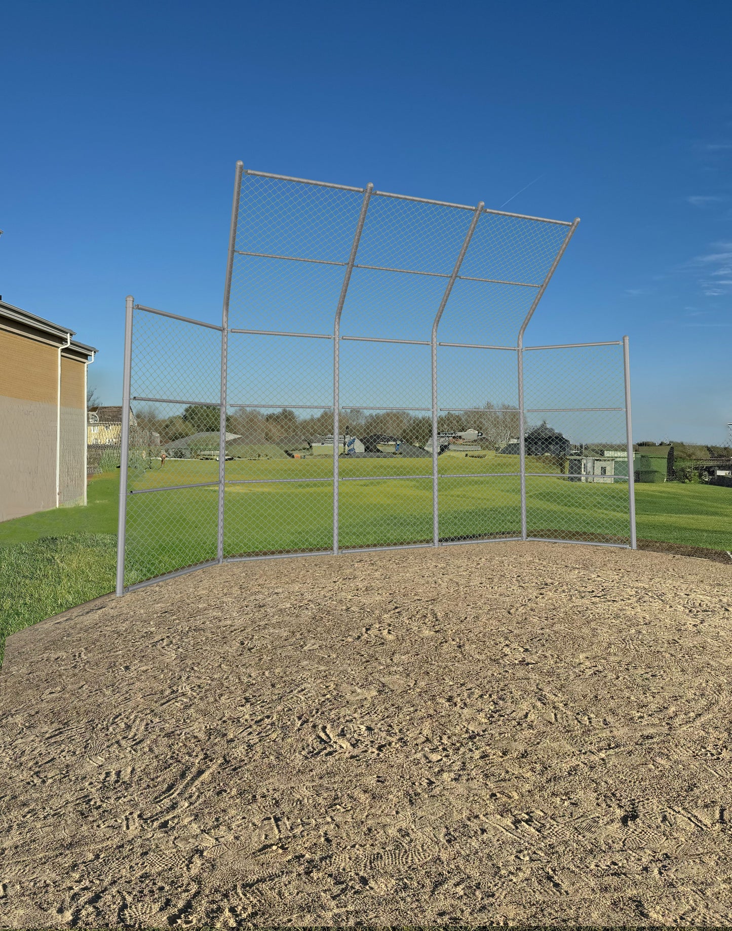 Bison Straight Chain Link Fence Backstop - BBSBSTOPXXS