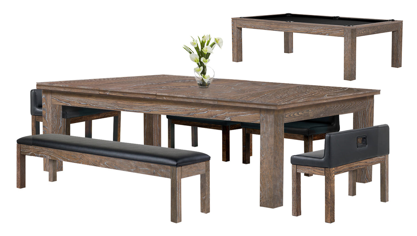 Baylor 8 Ft Pool Table Dining Collection - Rustic Series